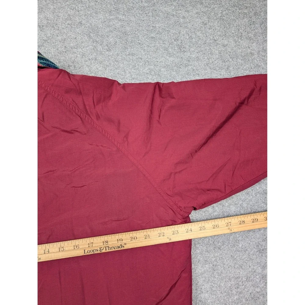 Vintage Lands' End Jacket Mens Large Red Squall Fleece Lined Windbreaker 90s